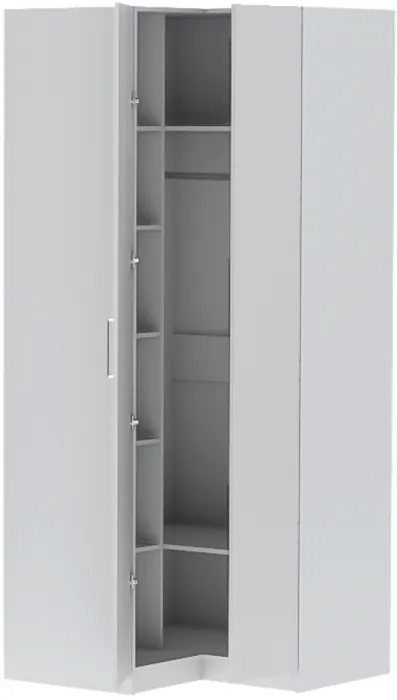 Шкаф угловой "Иннэс-7" - Белый/Белый глянец