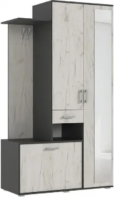 Прихожая Лира, Графит/Дуб Крафт Белый (Дуб крафт белый/Графит)