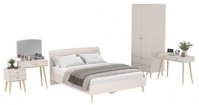 Афина Спальня 08-1600, цвет кашемир серый, сп.м. 1600х2000 мм., б/м, основание есть - фанера