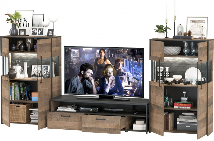 Трувор Гостиная 068, дуб гранж песочный/интра