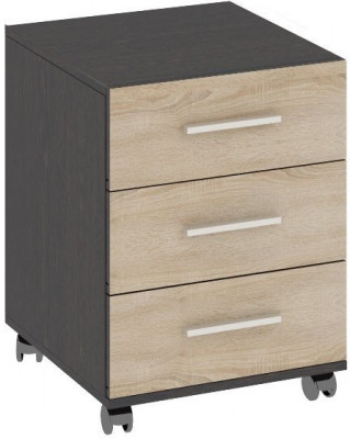 Успех-2 ПМ-184.12 Тумба с ящиками выкатная (Венге Цаво, Дуб Сонома)