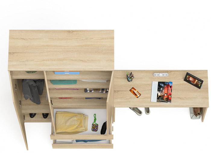 Мори письменный стол МСП1200.1 + Шкаф МШ1200.1, дуб сонома