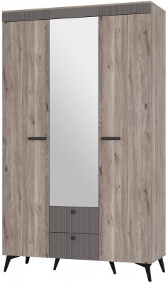 Шкаф 3-х створчатый &quot;Кассандра&quot; ШК-08 Дуб Смоки/MF14 Муссон софт