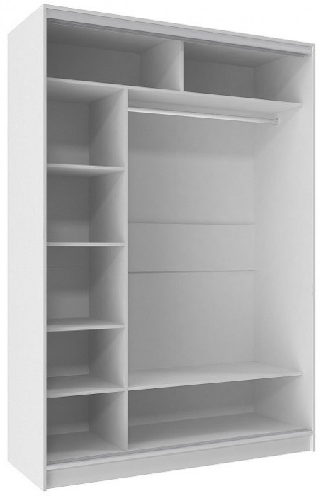 Шкаф-купе двухдверный с зеркалом 1600 Домашний Белый