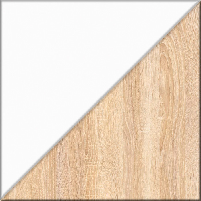 Прихожая П-6 Компоновка № 49, дуб сонома/фасады МДФ белое дерево фрезеровка прованс