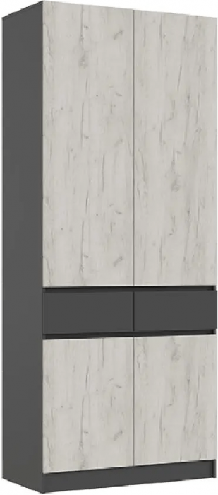 Роджина Шкаф двухстворчатый (Графит, Крафт золотой)