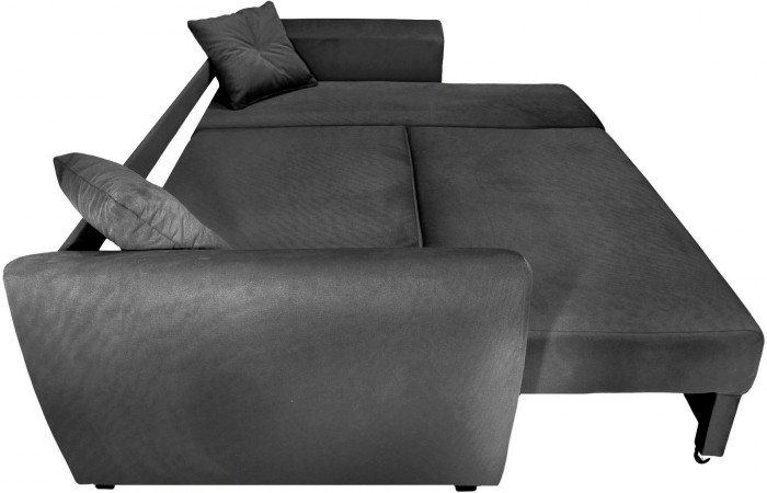 Диван-кровать угловой Амстердам Люкс, 150х200, еврокнижка, велюр, черный