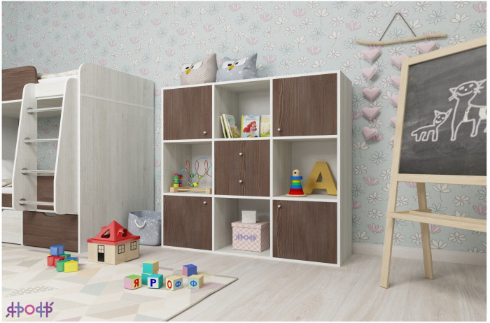 Стеллаж Джери (Винтерберг/Ясень Анкор темный)