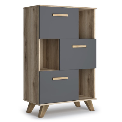 Шкаф низкий с нишами Вега Скандинавия