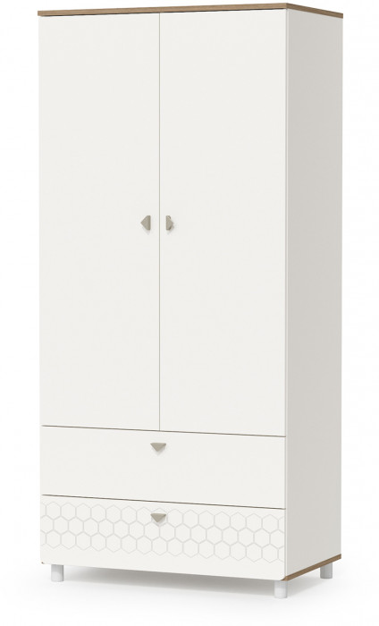 Эйп 13.334 Шкаф для одежды, белый/дуб белый