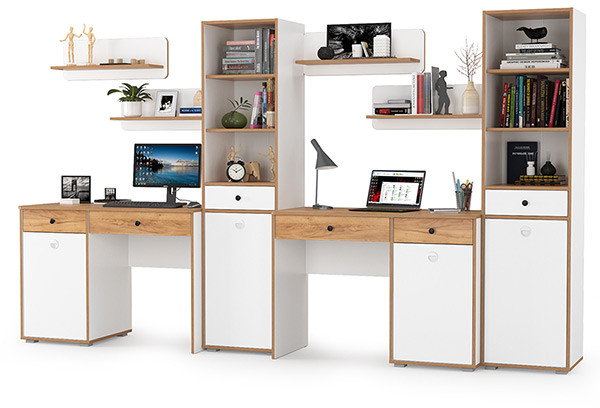 Вуди Компоновка № 16, белый премиум/дуб крафт золотой