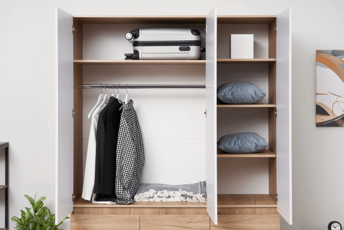 Прихожая Роджина Шкаф 3-х ств (Дуб крафт/Белый глянец)