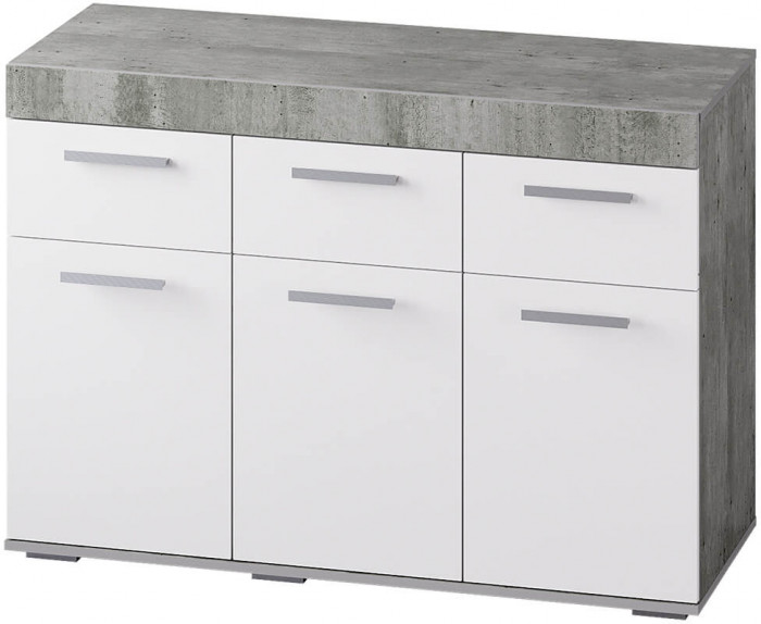 Комод Инстайл КМ-03, бетон/белый