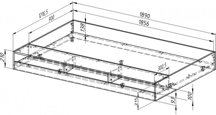 Двухъярусная кровать Гранада 1КВ (Дуб Айленд, Слоновая кость)