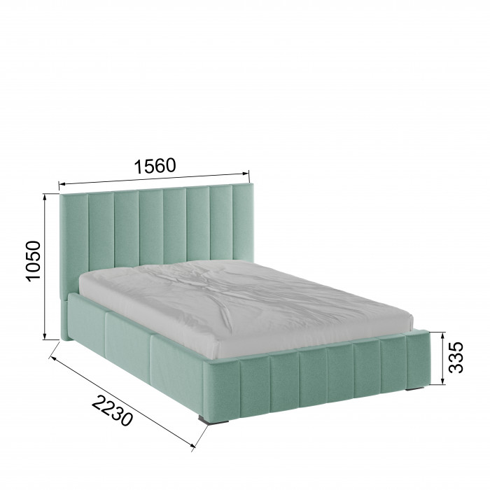 Нега Кровать интерьерная 140 мятный, ортопед