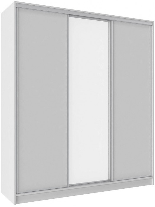 Шкаф-купе трехдверный с зеркалом 2000 Домашний Белый