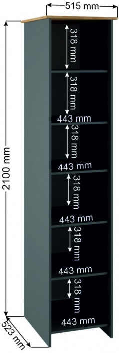 Шкаф-пенал Теодора, Графит