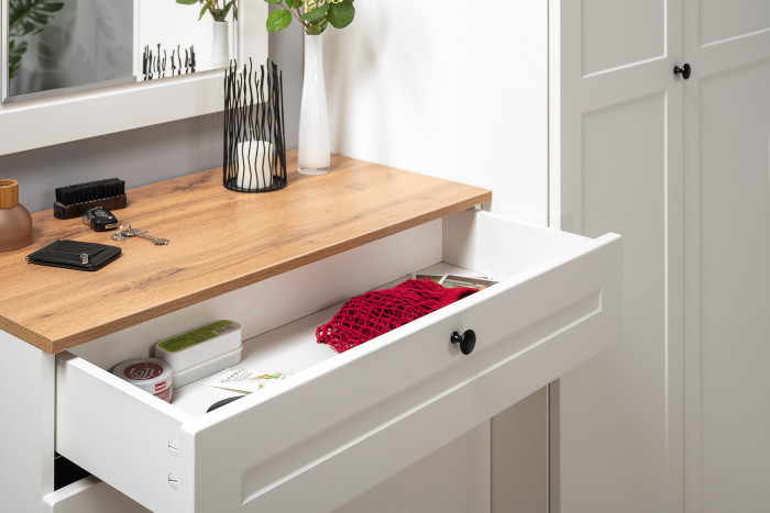 Остин Прихожая 29, белый шагрень/дуб крафт золотой