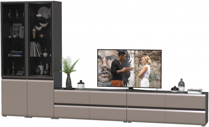 Сидней Комплектация № 130, корпус: антрацит/фасады: МДФ веллюто капучино