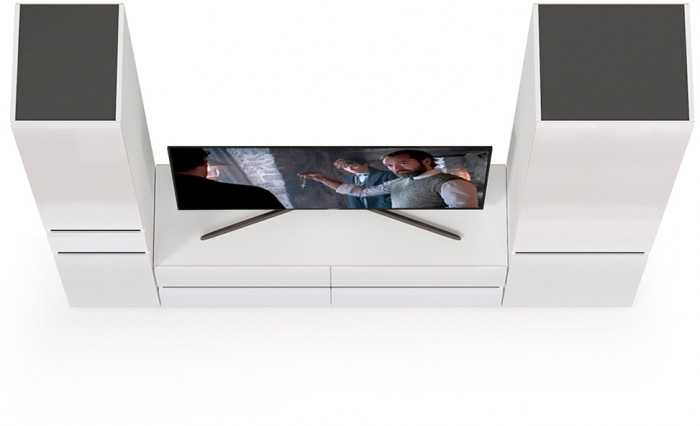 Сидней Комплектация № 022, корпус: белый/чёрный/фасады: МДФ белый глянец