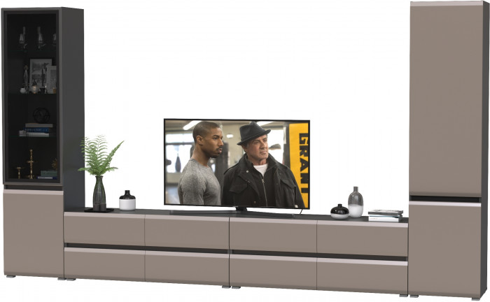 Сидней Комплектация № 131, корпус: антрацит/фасады: МДФ веллюто капучино