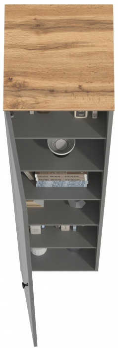 Остин 13.227 Шкаф-пенал, цвет серый графит/дуб крафт золотой, ШхГхВ 40х41,8х229,8 см., универсальная сборка