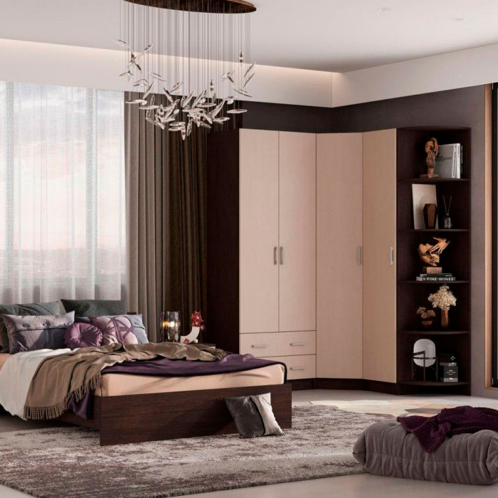 ГАРМОНИЯ ШУ 601 М шкаф угловой (0,78х2,2х0,78) венге/белфорт