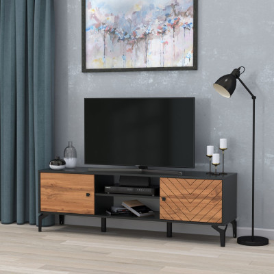 Тумба под ТВ Лофт 59.01 черный/дуб вотан