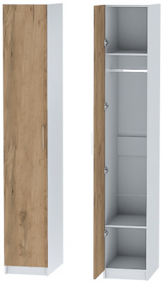 Шкаф-пенал №1 "Иннэс-7" - Белый/Крафт золотой