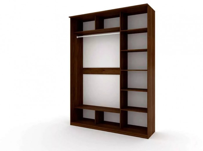 Шкаф купе Модерн 1776х600 3-х дверный 2-х секционный зеркальный с пескоструем №4 венге