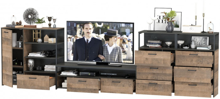 Трувор Гостиная 106, дуб гранж песочный/интра