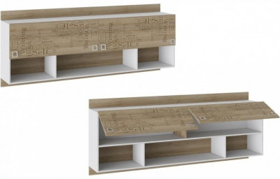 Оксфорд ТД-139.12.21 Шкаф настенный (Ривьера/Белый с рисунком)