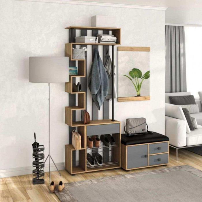 Прихожая мини-лайт МЛ-1 дуб крафт/графит