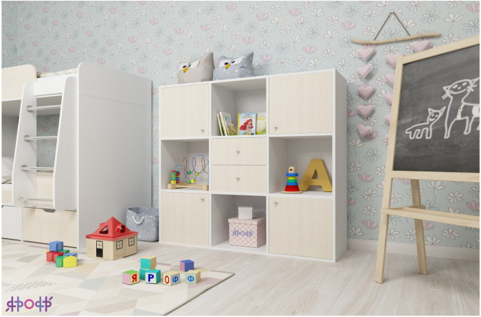 Стеллаж Джери (Ясень Анкор Темный/Ирис)