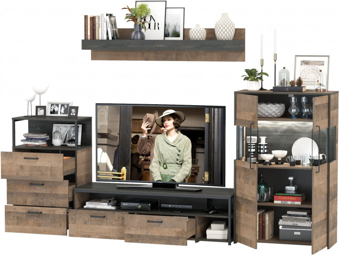 Трувор Гостиная 065, дуб гранж песочный/интра