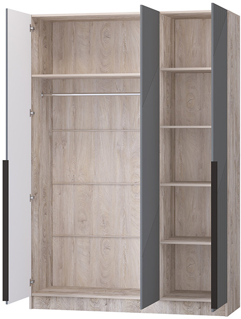 Шкаф Авис 1,5 (№1), Дуб эндгрейн/Графит