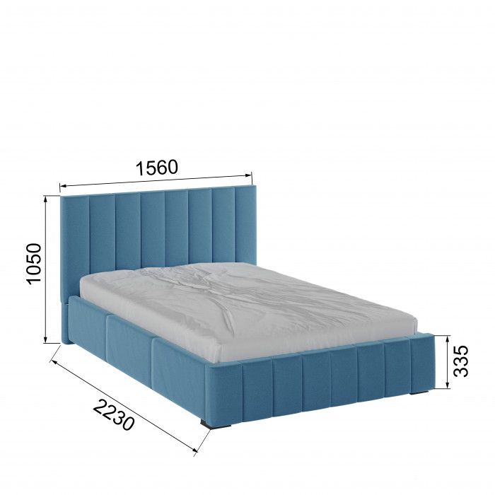 Нега Кровать интерьерная 140 светло-голубой, ортопед