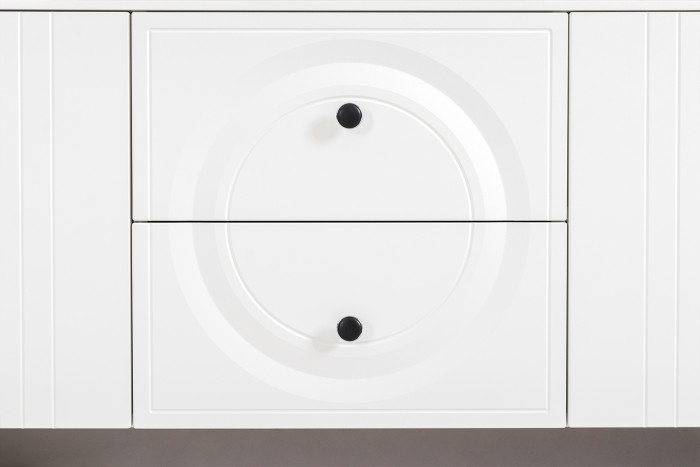 Валенсия Гостиная № 053, ЛДСП белый шагрень/МДФ белый шагрень