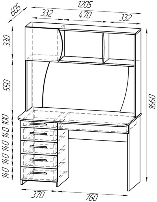 Два стола рабочих 6-0606 Сигма + два кресла 103 чёрных, цвет дуб сонома, ШхГхВ 241х60,5х166 см., НЕ универсальная сборка
