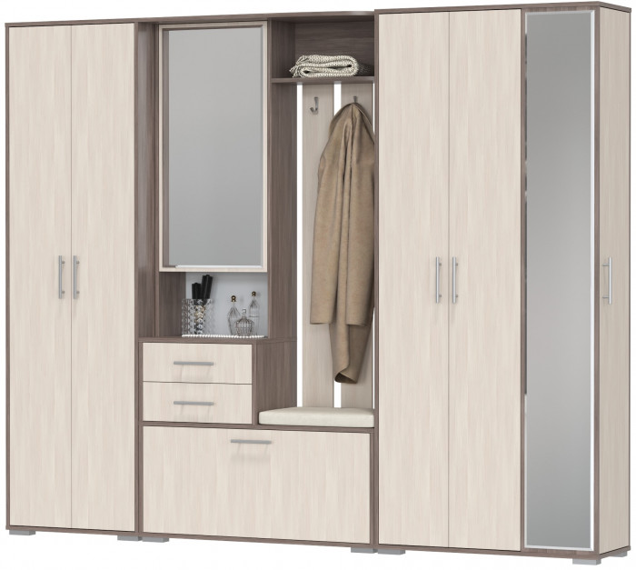 Прихожая Домино 6, бодега тёмный/бодега светлый