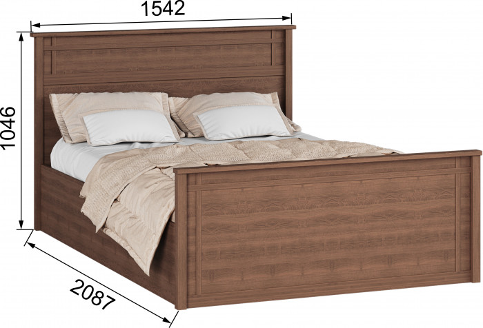 Ричард Кровать РКР-3 (1,4) с настилом ДСП, Орех донской