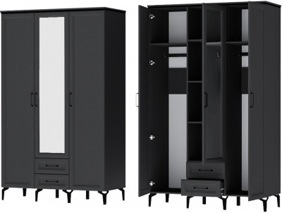 Шарм Шкаф Шк-3 Антрацит/Рамка/Зеркало