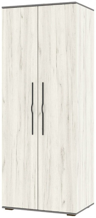 Бастион Шкаф двухдверный Дуб Крафт белый / Серый шифер