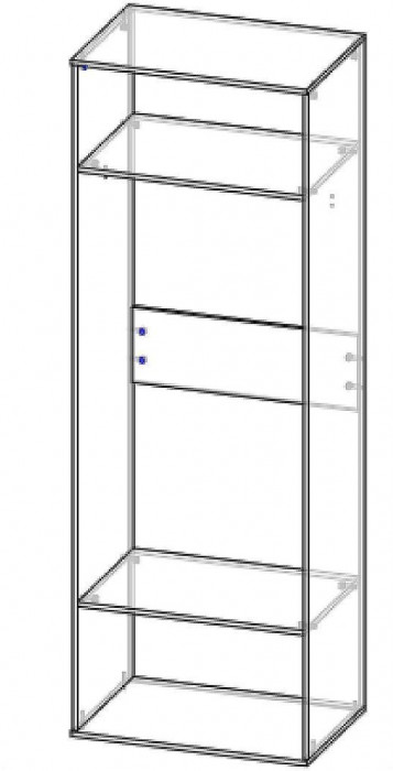 Бастион Шкаф двухдверный Дуб Крафт белый / Серый шифер