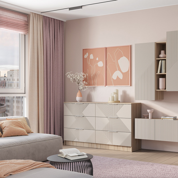 "Эмилия" КМ-04 комод Дуб смоки/Айриш (MF03)