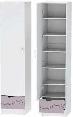 Детский Пенал Бриз МДФ, Белый/Ирис (Волна)