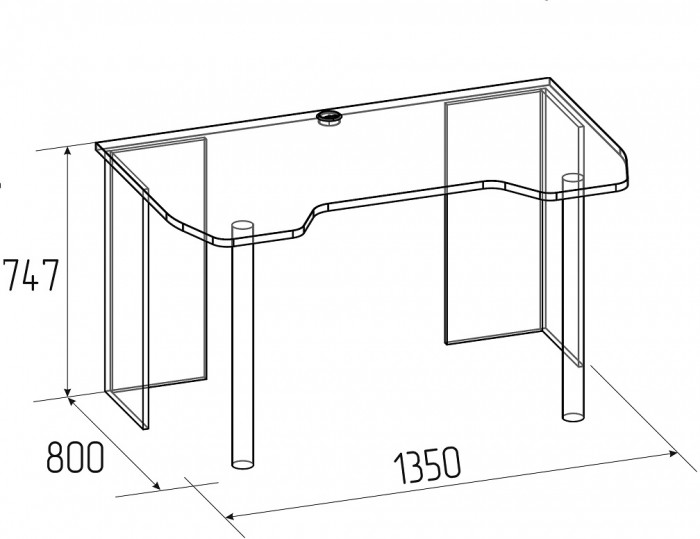Стол компьютерный Аурелио 84, Блэквуд Сатиновый - Белый