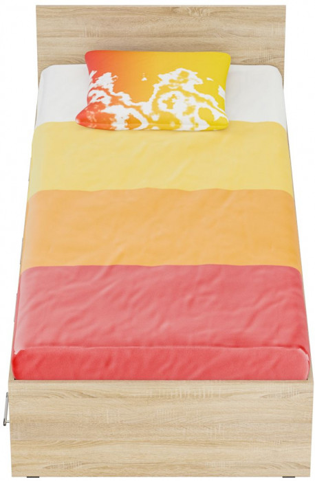 Стандарт Кровать с ящиками 0900, цвет дуб сонома, ШхГхВ 93,5х203,5х70 см., сп.м. 900х2000 мм., без матраса, основание есть