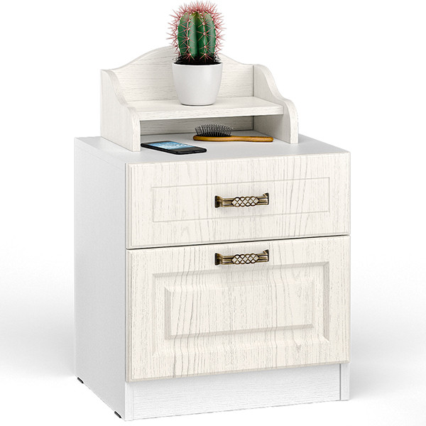 Ливерпуль Тумба 08.146 + Полка 10.117, цвет ясень ваниль/белый, ШхГхВ 50х41,3х73,3 см.