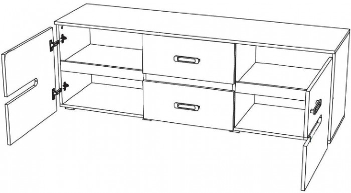 Ким Тумба ТВ, бетон графит/сонома (Дуб Сонома / Бетон графит)